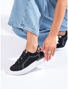 Textile sneakers on the Shelvt platform black