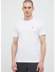 Bavlnené tričko Napapijri Salis biela farba, jednofarebné, NP0A4H8D0021