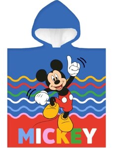 Carbotex Chlapčenské plážové pončo - osuška s kapucňou Mickey Mouse - Disney - 100% bavlna - 50 x 110 cm