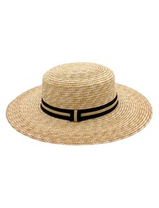 Fiebig - Headwear since 1903 Letný slamený boater klobúk - unisex žirarďák so širšou krempou - Fiebig Canotier