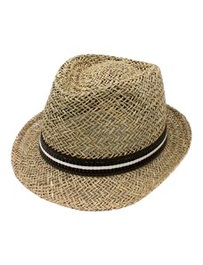 Fiebig - Headwear since 1903 Slamený klobúk z morskej trávy s ozdobnou stuhou - Trilby
