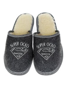 JOHN-C Pánske zateplené sivé filcové papuče SM SUPER OCKO