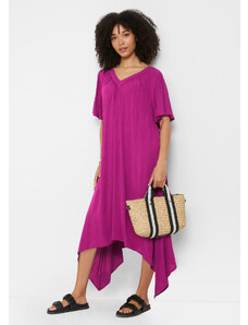 bonprix Dlhé kaftanové šaty z krepového materiálu, široký strih, farba fialová