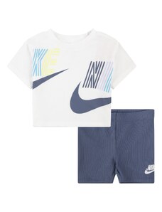 Nike lets roll boxy tee short set BLUE