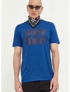 Bavlnené tričko HUGO s potlačou,50467952