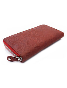 Arwel Červená veľká zipsová dámska peňaženka Aristea