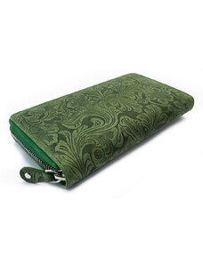 Arwel Zelená veľká zipsová dámska peňaženka Aristea