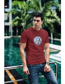 MMO Tričko s logom auta Volkswagen (VW) Vyberte farbu: Bordová, Vyberte veľkosť: XS