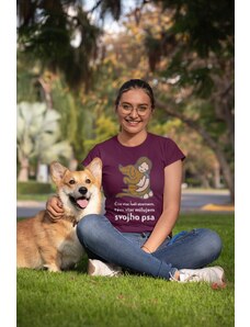 MMO Dámske tričko Milujem svojho psa Vyberte farbu: Fuchsiová, Vyberte veľkosť: XS