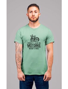 MMO Pánske tričko Zrodený k jazde na motorke Vyberte farbu: Mätová, Vyberte veľkosť: XS