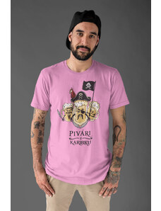 MMO Pánske tričko Pivári z Karibiku Vyberte farbu: Ružová, Vyberte veľkosť: XS