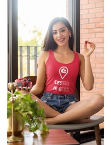 MP Dámske tielko Cesta je cieľ Vyberte farbu: Červená, Vyberte veľkosť: XS