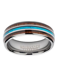 Pánsky prsteň UNIQUE & CO Wolfram + Drevo + Opál Unique & Co. R124