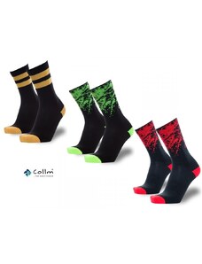 Športové ponožky COLLM set 3 páry s bavlnou
