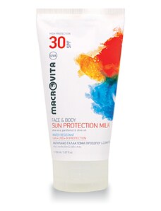 Aloe vera, panthenol & olive oil suncare line - Macrovita Macrovita Sun protection face & body milk SPF30 - Mlieko SPF30 na tvár a telo