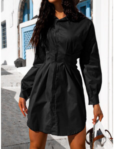 ErikaFashion Čierne košeľové šaty SIERRA na gombíky