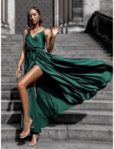 ErikaFashion Smaragdové elegantné dlhé šaty FAIRYTALE