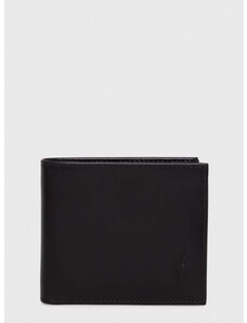 Kožená peňaženka Polo Ralph Lauren pánsky,čierna farba,405845398