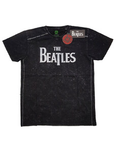 RUKA HORE Unisex tričko The Beatles Drop T Logo Čierna