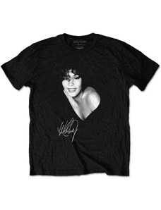 RUKA HORE Unisex tričko Whitney Houston B&W Photo Čierna