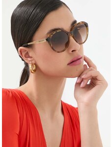 Slnečné okuliare Armani Exchange dámske, hnedá farba