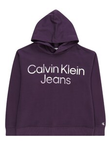 Calvin Klein Jeans Mikina orgovánová / farba lesného ovocia / biela