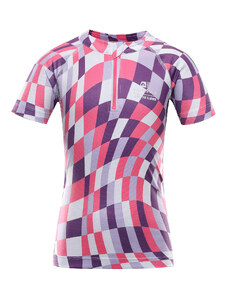 Children's cycling jersey ALPINE PRO LATTERO neon knockout pink variant pb