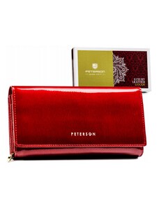 Priestranná, kožená dámska peňaženkaz systemem RFID — Peterson