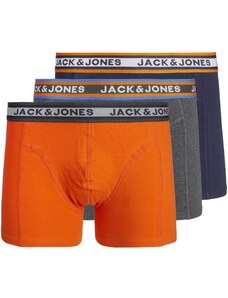 JACK & JONES Boxerky 'MYLE' námornícka modrá / sivá / oranžová / biela