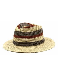 Letný slamený klobúk Fedora - Marone
