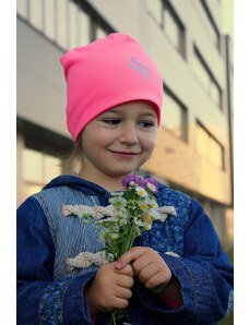 Darissa Detská bavlnená čiapka - neon ružová