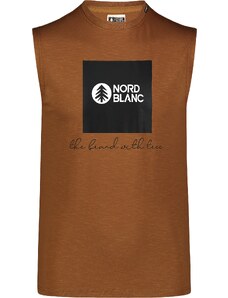 Nordblanc Hnedé pánske bavlnené tielko SQUAD