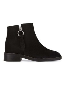Semišové topánky Geox D LARYSSE C dámske, čierna farba, na podpätku, D26TXC 00022 C9999