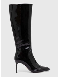 Vysoké čižmy Steve Madden Lovable dámske, čierna farba, na vysokom podpätku, SM11002618