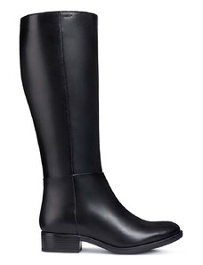 Kožené topánky Geox D FELICITY D čierna farba, na plochom podpätku, D84G1D 00043 C9999