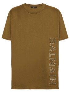 BALMAIN Aside Logo Khaki tričko