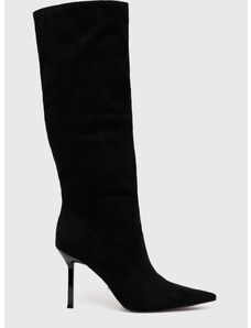 Vysoké čižmy Steve Madden Intruder dámske, čierna farba, na vysokom podpätku, SM11002591