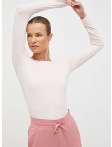Tričko s dlhým rukávom na jogu Roxy Naturally Active ružová farba, holý chrbát