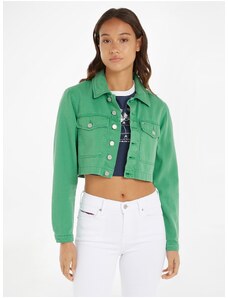 Tommy Hilfiger Green Womens Denim Crop Top Jacket Tommy Jeans - Women