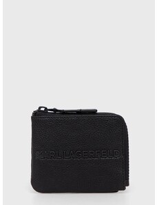 Kožená peňaženka Karl Lagerfeld pánsky, čierna farba