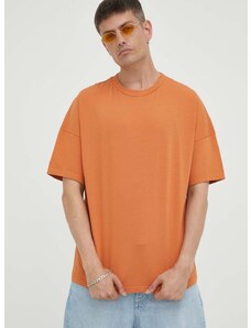 Bavlnené tričko American Vintage oranžová farba, jednofarebné