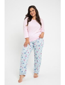 Taro Dámske bavlnené pyžamo pre moletky Amora 3008, Farba svetloružová