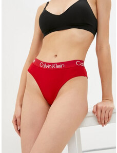 Dámske nohavičky s vysokým pásom QF6718E - XMK - Červená - Calvin Klein