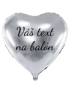 Personal Fóliový balón s textom - Strieborné srdce 61 cm