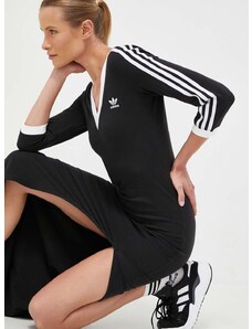 Šaty adidas Originals čierna farba, maxi, priliehavá, IK0439