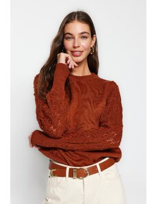 Trendyol Cinnamon Basic Pletený sveter