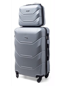 Rogal Strieborná sada 2 luxusných plastových kufrov "Luxury" - veľ. M, L