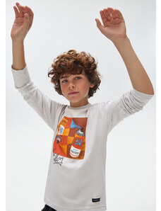 Mayoral Chlapčenské tričko s potlačou s dlhým rukávom