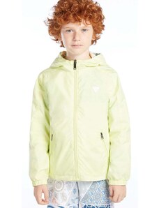 Detská obojstranná bunda Guess zelená farba