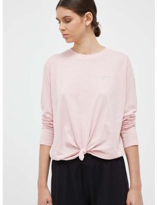 Bavlnené tričko s dlhým rukávom Dkny ružová farba, DP3T9061